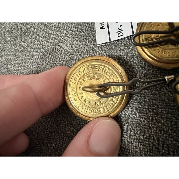 3 VTG ‎ 1" J.R.Gaunt & Sons Gold Military Buttons Rouses Pt. NY Made in England - Picture 4 of 6